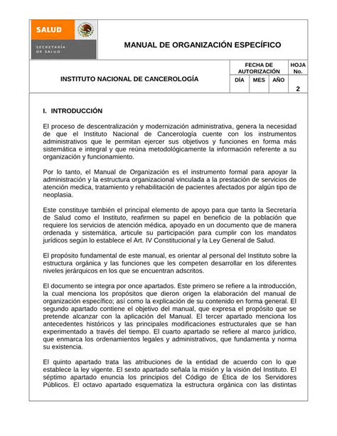 PDF MANUAL DE ORGANIZACIÓN ESPECÍFICO incan mexico org base la