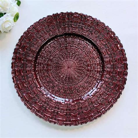 Vibrant Classic Brown Charger Plates With Geometric Pattern For Upscale