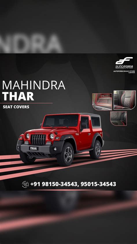 Mahindra Thar - Black-Red Color - Autoform India [Video] | Black seat ...