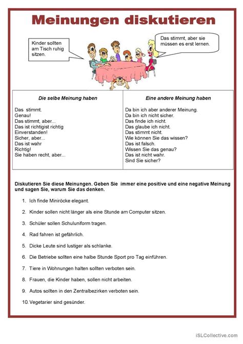 M Ndliche Kommunikation Meinungen Deutsch Daf Arbeitsbl Tter Pdf Doc