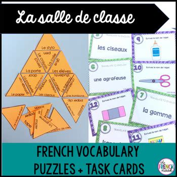 La Salle De Classe French Classroom Vocabulary Puzzle And Task Cards