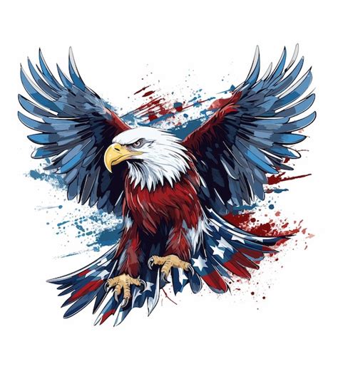 Premium Vector | Usa eagle with america flag coloreagle painted in american flag vector