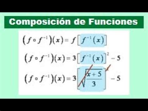 Composicion De Una Funcion Con Su Inversa Youtube