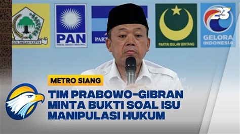 TKN Prabowo Gibran Tanggapi Tuduhan Manipulasi Hukum Dalam Putusan MK