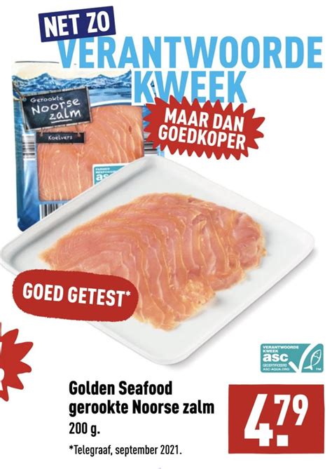 Golden Seafood Gerookte Noorse Zalm Aanbieding Bij Aldi