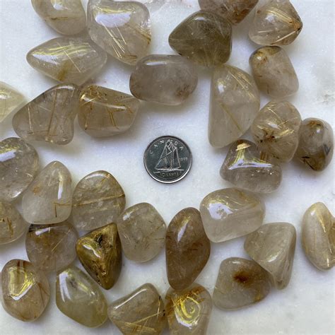 Rutilated Quartz GOLDEN Tumbled Crystal Stone Etsy