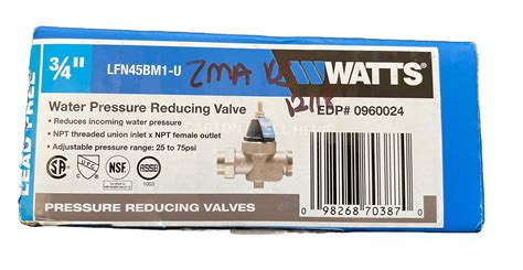 Watts 34 In Brass Fpt X Fpt Water Pressure Reducing Valve Ebay