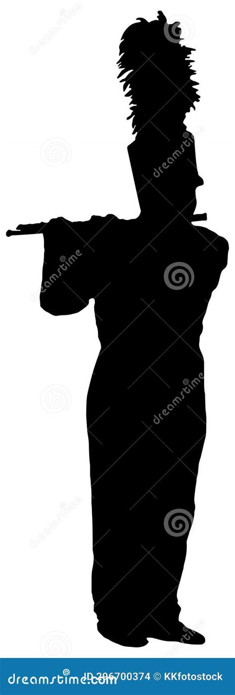 Marching band flute player stock vector. Illustration of silhouette ...