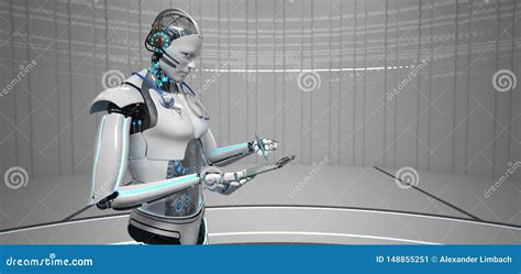 Humanoid Robot Medical Assistant Stock Illustration - Illustration of ...