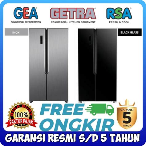 Jual Kulkas Side By Side Pintu Gea G D R Inox Black Glass