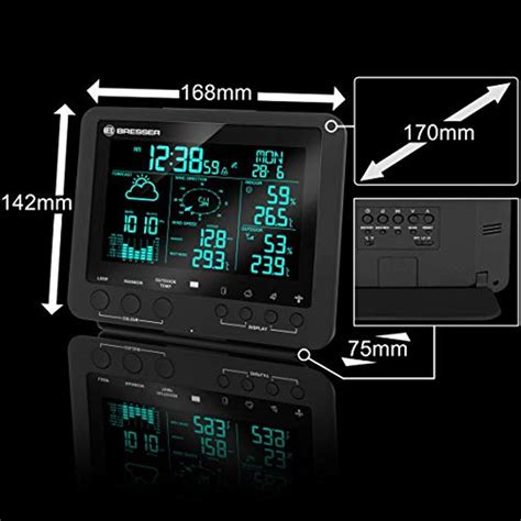 Bresser Wetterstation Funk mit Außensensor Wetter Center 5 in 1 mit 5 7