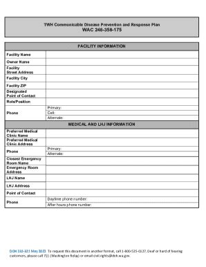 Fillable Online Doh Wa Communicable Disease Prevention And Response