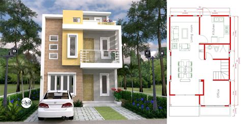 House Plan Drawing 6×10 Meters (20×33 Feet) 2 Beds | Engineering Discoveries