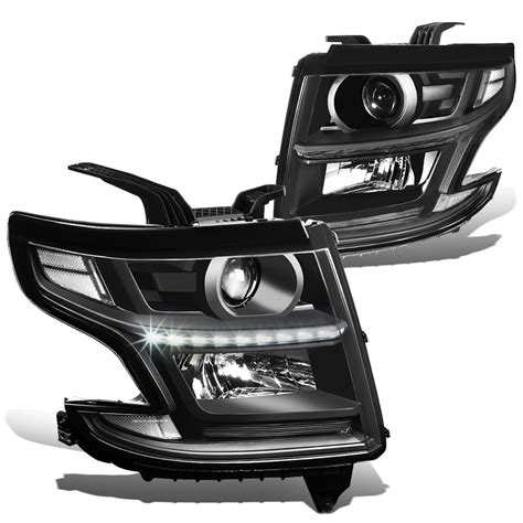 For To Chevy Tahoe Suburban Pair Led Drl Strip Projector