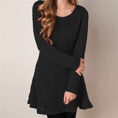 Women Causal Plus Size S 5XL Short Sweater Dress Female Autumn Winter