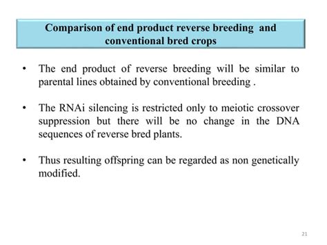 Reverse Breeding Ppt