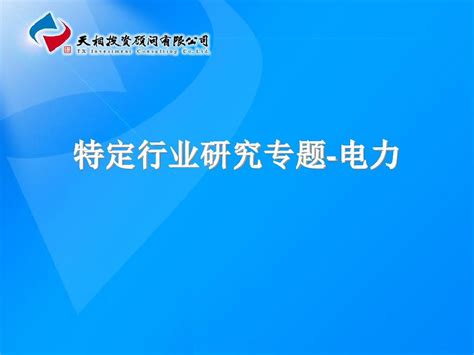 特定行业研究专题 电力 文档资料word文档免费下载亿佰文档网