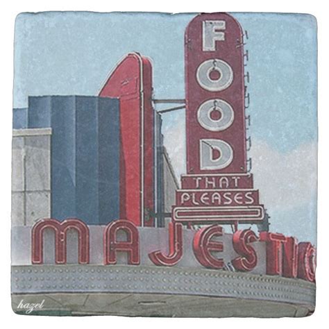 Majestic Diner Atlanta Landmark Marble Stone Coaster. Marble Coasters, Stone Coasters, Decatur ...