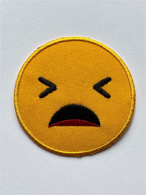 Preserving Face Emoji Embroidered Iron On Sew On Patch Badge Etsy Uk