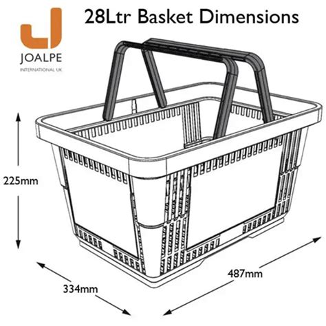 Plastic Shopping Basket With Handles Standard Ltr