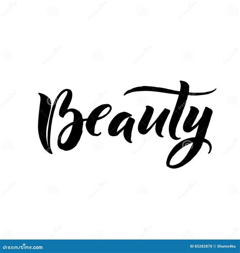 Beauty Typography Square Poster Vector Lettering Stock Vector