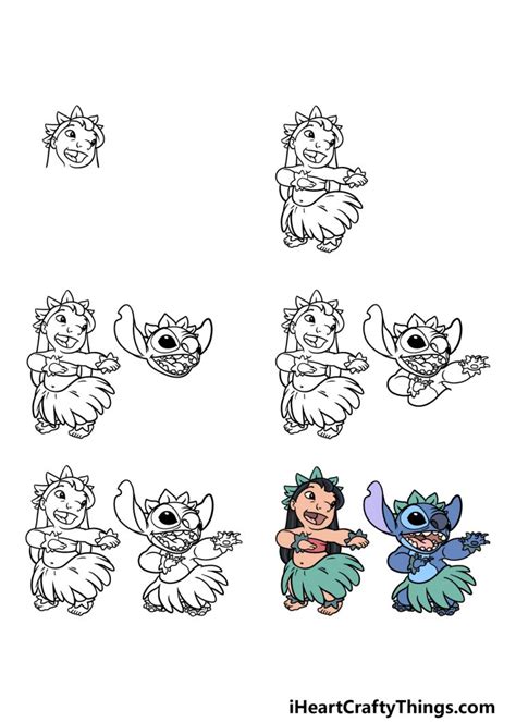 Lilo And Stitch Drawing How To Draw Lilo And Stitch Step By Step