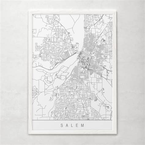 SALEM OREGON MAP Customizable City Map High Quality Giclee - Etsy