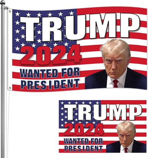 Hbydo Trump 2024 Mug Shot Flag Wanted For President Trump 2024 Flag Yard Sign