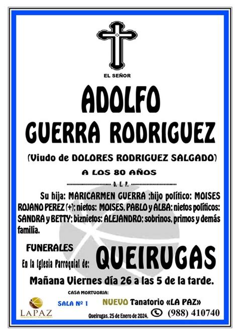 ESQUELAS VERÍN Adolfo Guerra Rodríguez