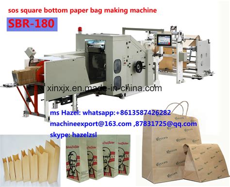 China Paper Folding And Gluing Paper Bag Making Machine Sos Bag China