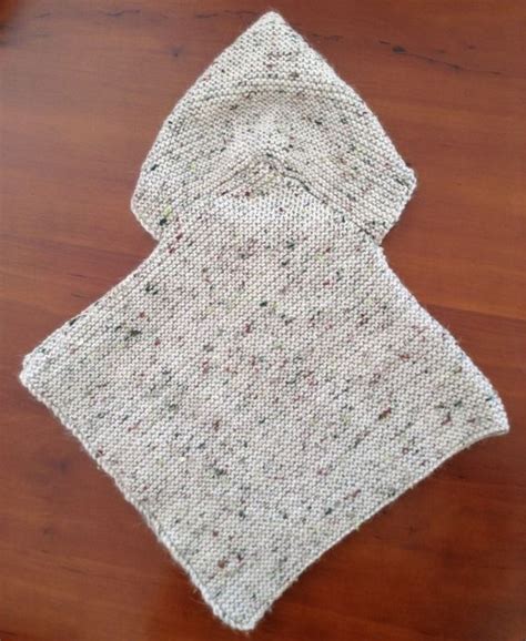 Poncho Capuche Bébé 3 6 mois Tricot Laine Blanc Cassé Beige Ecru