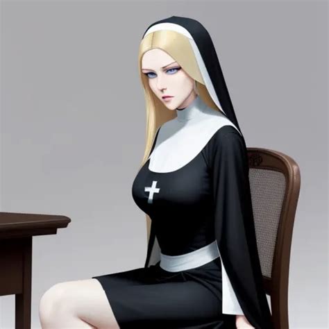 Catroon Nude Draw A Sexy Nun With A Short Cassock The Nun Has