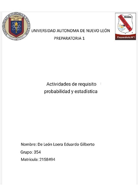 Aretapa 2 Egdll PYE 354 Tareas Probabilidad y estadística Studocu