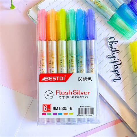 Marca Texto Flash Liquid Glitter Neon C Cores Choily Paper