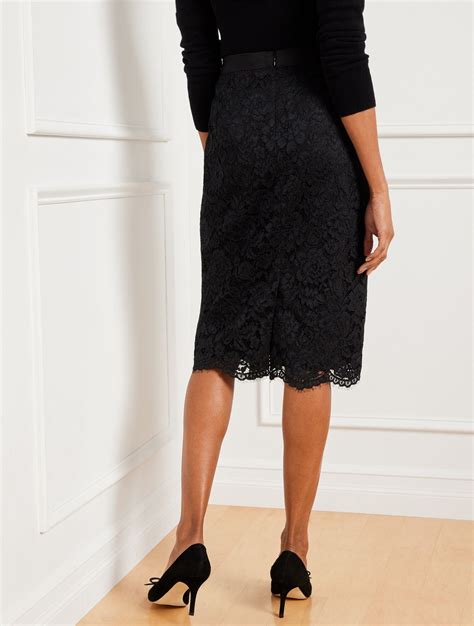 Black Lace Pencil Skirt