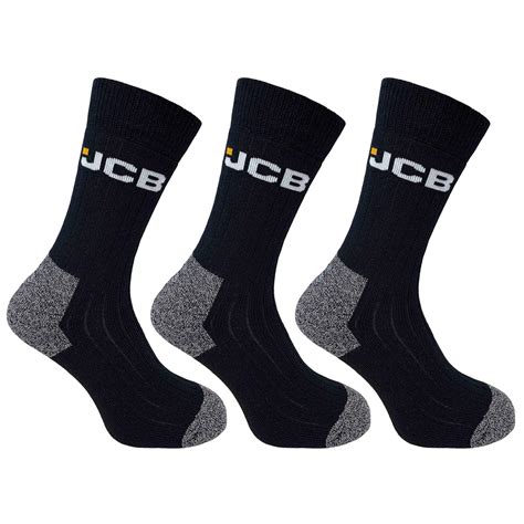 Jcb 3pk Mens Black Work Socks