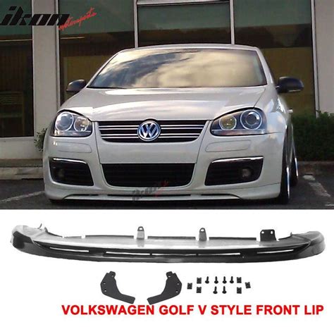 05 10 VW Golf MK5 GTI Jetta V Style Front Bumper Lip Spoiler Urethane