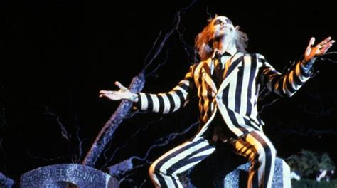 The costume black and white striped Michael Keaton in Beetlejuice | Spotern