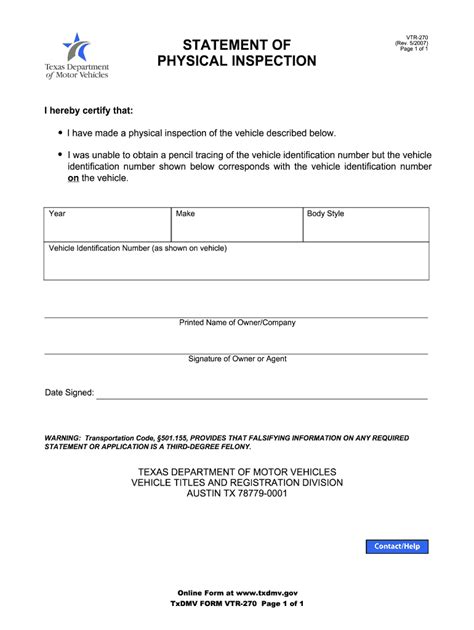 2007 Form Tx Vtr 270 Fill Online Printable Fillable Blank Pdffiller