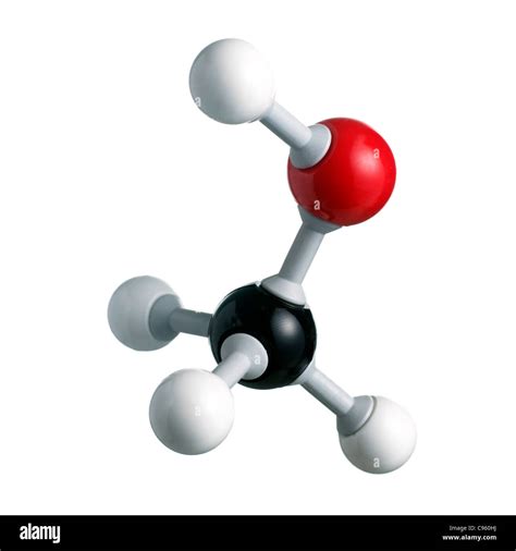 Methanol Molecule Atoms Are Represented As Spheres And Are Stock Photo