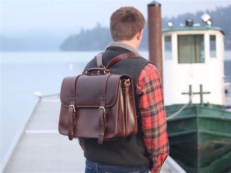 LederMann Extra Large 18" Vintage Chestnut Belting Leather Briefcase - $445 - BestLeather.org