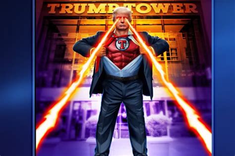 Trump Digital Trading Card Collection Laser Eyed Superhero To The