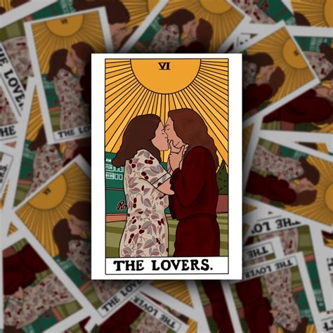 lovers tarot card greta  carson  league    etsy