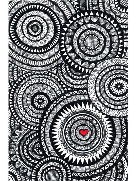 Zendoodle Inspiration Colored Heart Zentangle Art Tangle Doodle