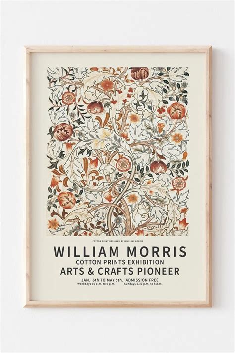 William Morris Print Floral Pattern Wall Art Vintage Museum