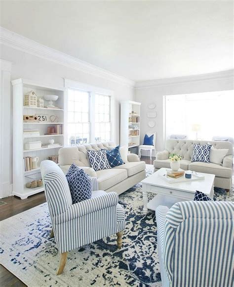 20+ Blue Coastal Living Room – DECOOMO