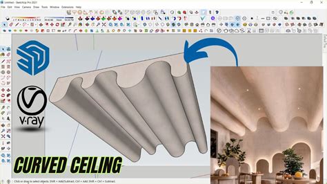 Curved False Ceiling Sketchup Vray Render Settings Ceiling Design