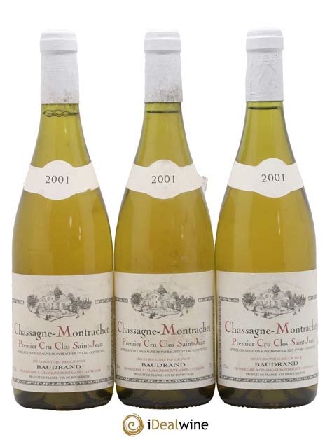 Acheter Chassagne Montrachet 1er Cru Clos Saint Jean Baudrand 2001 Lot