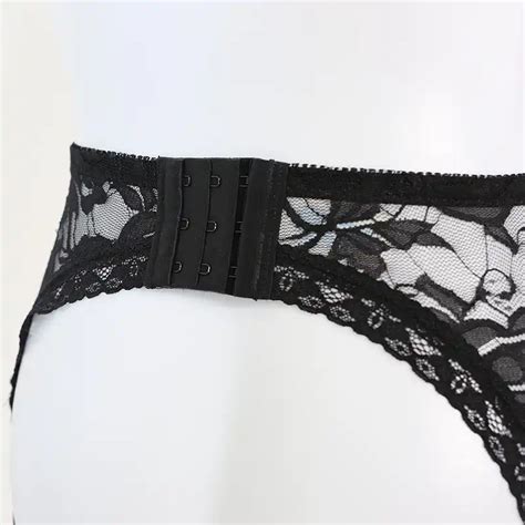 6 Strap Wide Vintage Suspender Belt For Woman Plus Size Black Lace