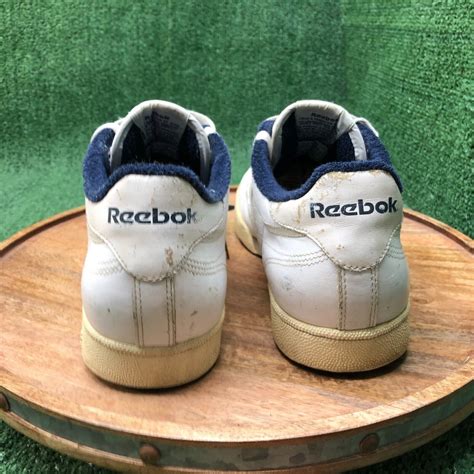 Reebok Mens Club C Vintage Y2k White Blue Leather Ten Gem